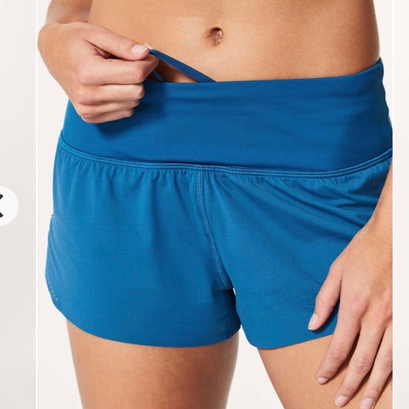 Lululemon Chase Me Blue Reflective Shorts 2.5" 2 - Picture 4 of 8